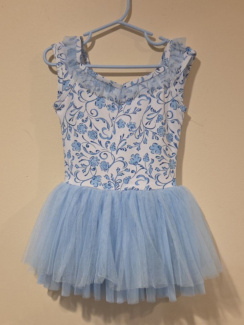Girls Blue Floral Dance Tutu Dress